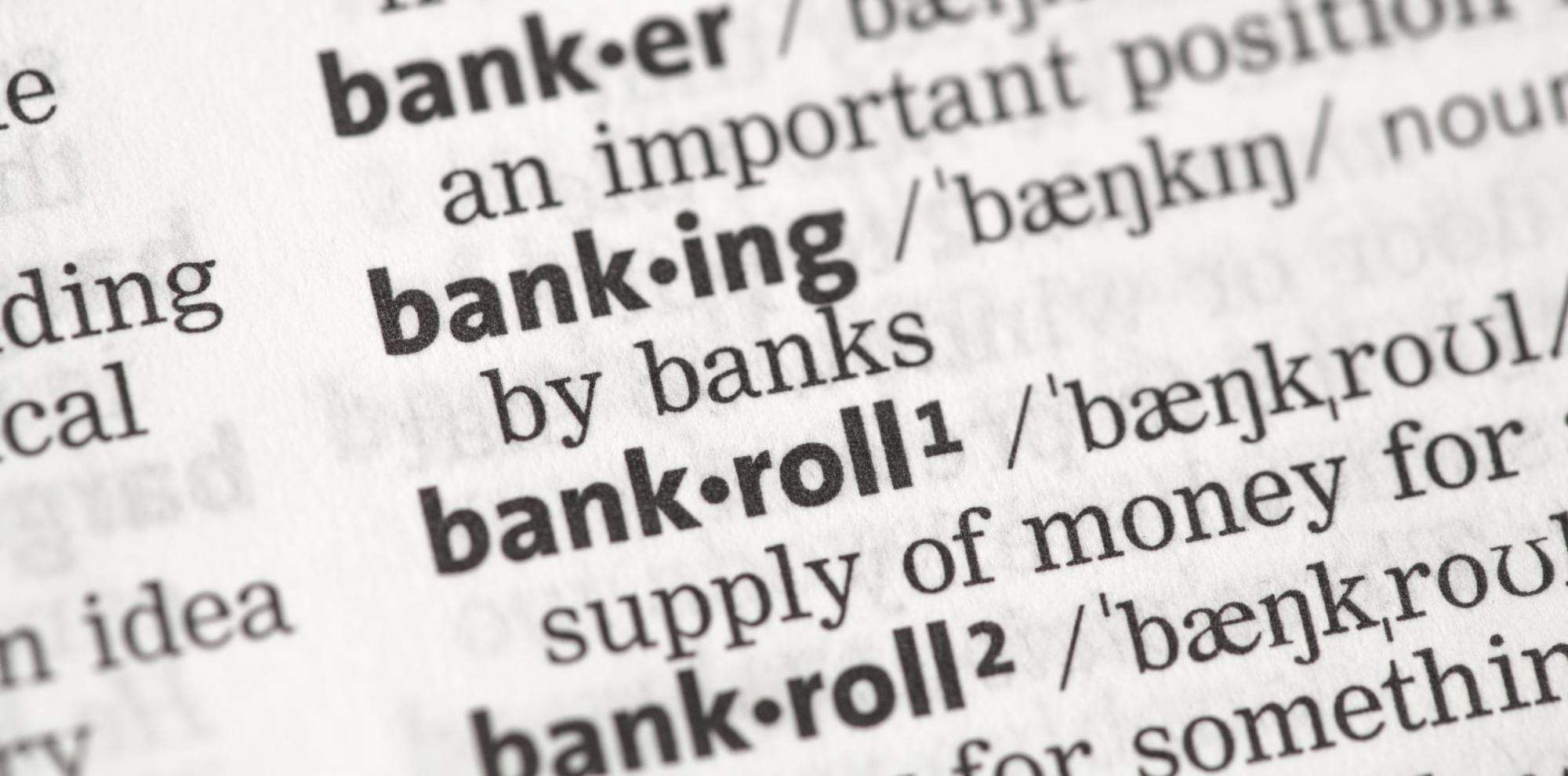 An image of banking definitions in the dictionary