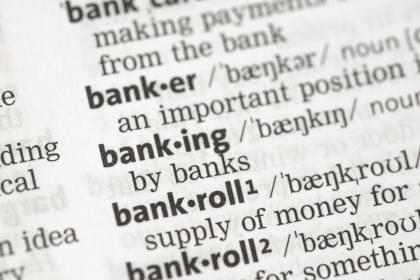 An image of banking definitions in the dictionary